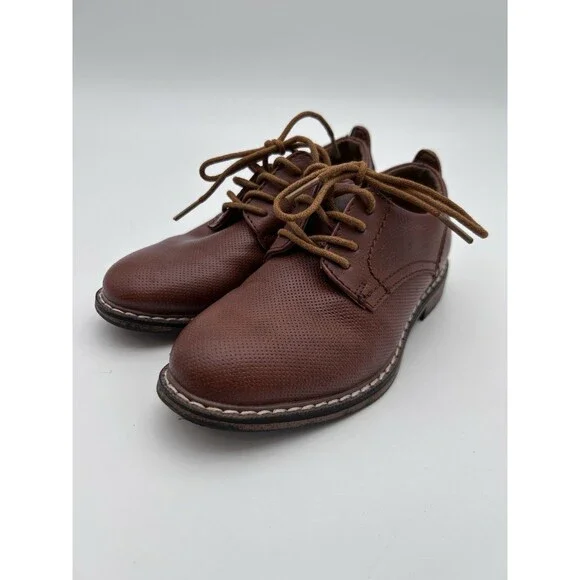 Robert David Boys Lace Up Panama Dress Shoes Brown Size 11 Church Wedding Formal - Picture 4 of 7